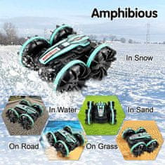 Avto na daljinca, primeren za vse možne terene, po snegu, pesku, travniku, cesti in celo vodi, StuntCar