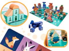 WOWO Lesene kocke z avtomobilčki - izobraževalna sestavljanka 181 kosov