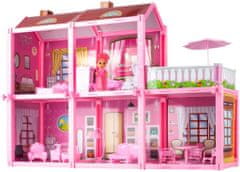 slomart Villa hiša za punčke komplet pohištva za punčke roza 44cm