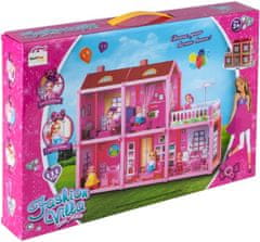 slomart Villa hiša za punčke komplet pohištva za punčke roza 44cm