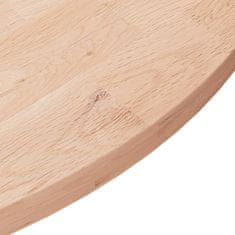 Vidaxl Okrogla mizna plošča Ø70x2,5 cm neobdelana trdna hrastovina