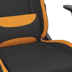 shumee Gaming stol z oporo za noge črno in oranžno blago