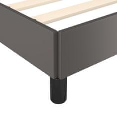 Vidaxl Posteljni okvir z vzglavjem brez vzmetnice siv 90x190 cm