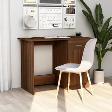 Vidaxl vidaXL Pisalna miza, rjav hrast, 100x50x76 cm, material na osnovi lesa