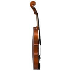 Vidaxl Violina komplet z lokom in naslonom za brado temni les 4/4