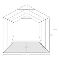 shumee Garažni šotor PVC 2,4x3,6 m zelen