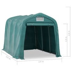 Greatstore Garažni šotor PVC 2,4x3,6 m zelen
