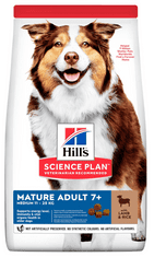 Hill's SP Mature Adult 7+ Medium hrana za pse, jagnjetina in riž, 14 kg