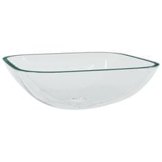Vidaxl Stekleni umivalnik 42x42x14 cm prozoren