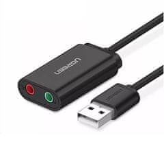 Ugreen Zunanja zvočna kartica USB UGREEN 15cm (črna)