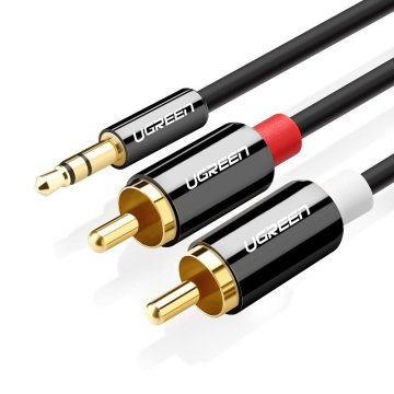 Ugreen UGREEN AV116 Kabel 3,5 mm Jack do 2RCA (Cinch) 2 m (črn)