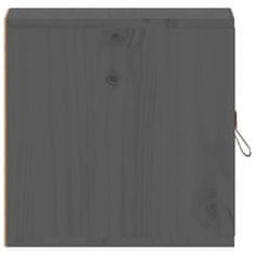 Vidaxl Stenska omarica siva 31,5x30x30 cm trdna borovina