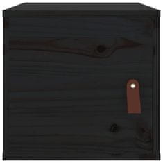 Vidaxl Stenska omarica 2 kosa črna 31,5x30x30 cm trdna borovina