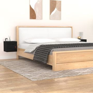 Vidaxl vidaXL Stenske omarice, 2 kosa, črne, 31,5 x 30 x 30 cm, borovina