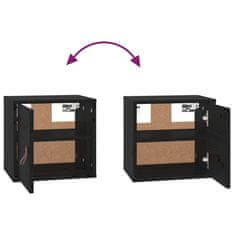 Vidaxl Stenska omarica 2 kosa črna 31,5x30x30 cm trdna borovina
