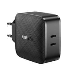 Ugreen CD216 omrežni polnilnik, 2xUSB-C, 66W, PD (črn)