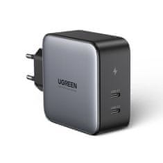 Ugreen CD254 omrežni polnilnik, 2x USB-C, 100W, PD (črn)