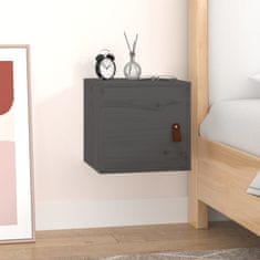 Vidaxl Stenska omarica siva 31,5x30x30 cm trdna borovina