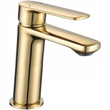 shumee Samostoječa armatura za umivalnik Gava z zlatim zamaškom