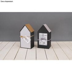 Rayher.	 Škatle iz kartona, Hiške, črne, 10x7.5x20cm, set 3
