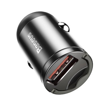 BASEUS Tiny Star mini avtomobilski polnilec, USB, QC 3.0, 30 W (siv)