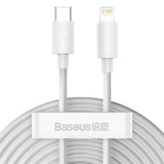 BASEUS Simple Wisdom Kabel USB-C na Lightning, PD, 20W, 1,5 m (bela) 2 kosa