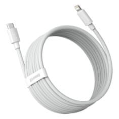 BASEUS Kabel USB-C do Lightning Simple Wisdom, PD, 20W, 1.5m (bel) 2 kos.