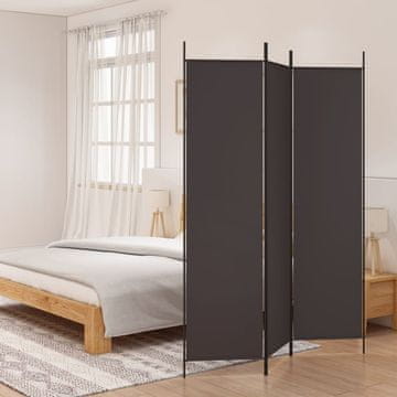 Vidaxl vidaXL 3-delna predelna stena, rjava, 150x200 cm, blago