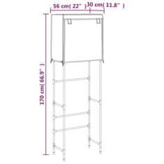 Vidaxl Stojalo za nad stranišče 2-nadstropno krem 56x30x170 cm železo