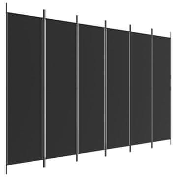 Vidaxl Paravan 6-delni črn 300x200 cm blago