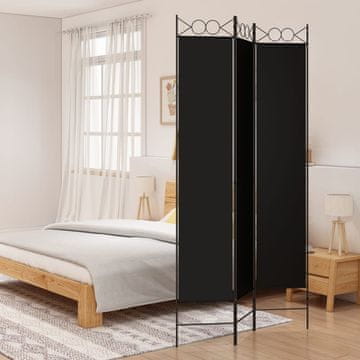 Vidaxl vidaXL 3-delna predelna stena črna 120x220 cm blago