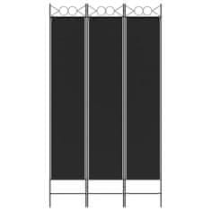 Vidaxl Paravan 3-delni 120x220 cm črna blago