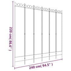 Vidaxl Paravan 6-delni rjav 240x220 cm blago