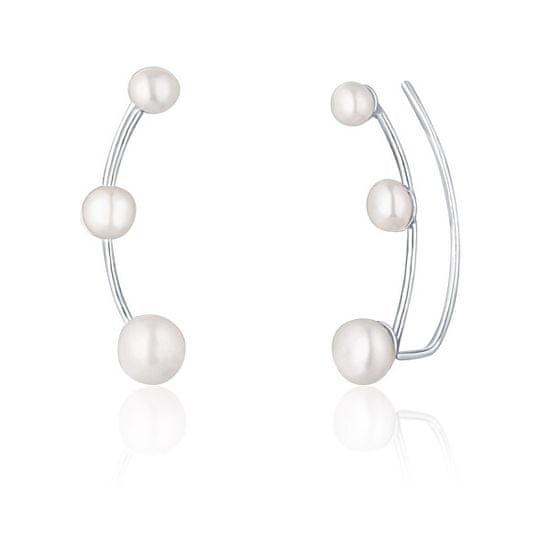 JwL Luxury Pearls Dolgi srebrni uhani z rečnimi biseri JL0794