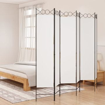 Vidaxl vidaXL 6-delna sobna pregrada, bela, 240x200 cm, blago