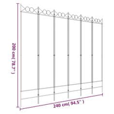 Vidaxl Paravan 6-delni rjav 240x200 cm blago