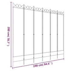 Vidaxl Paravan 6-delni antracit 240x200 cm blago