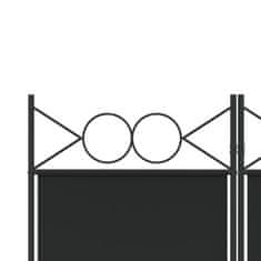 Vidaxl Paravan 4-delni črno 160x220 cm blago