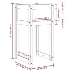 Vidaxl Visoka greda 40x40x81 cm trdna borovina
