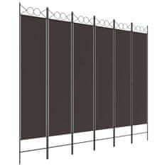 Vidaxl Paravan 6-delni rjav 240x200 cm blago