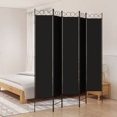 Vidaxl Paravan 5-delni 200x220 cm črno blago
