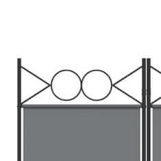 Vidaxl Paravan 4-delni antracitna 160x220 cm blago