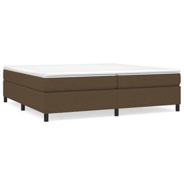 Vidaxl Posteljni okvir z vzmetmi temno rjav 200x200 cm blago