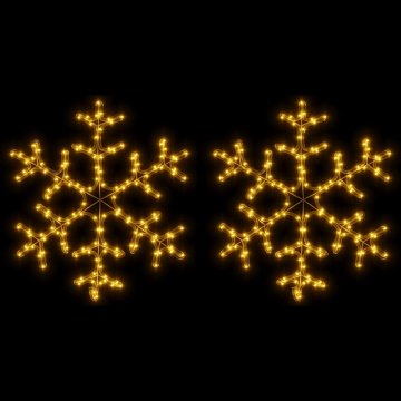 Vidaxl Božična snežinka LED 2 kosa toplo bela 59x59 cm