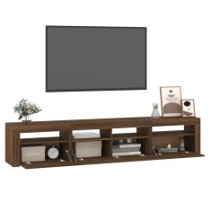 Vidaxl TV omarica z LED lučkami rjav hrast 210x35x40 cm