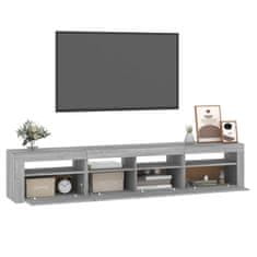 Vidaxl TV omarica z LED lučkami siva sonoma 210x35x40 cm