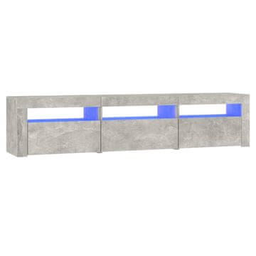 Vidaxl TV omarica z LED lučkami betonsko siva 180x35x40 cm