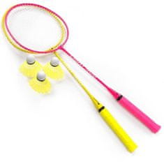 Meteor komplet za badminton, rumeno-roza