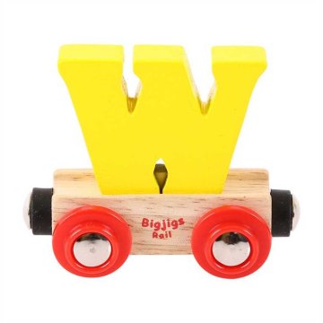 Bigjigs Rail Wagon lesena vlakovna pot - črka W