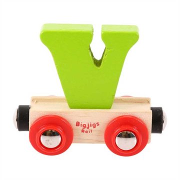 Bigjigs Toys Bigjigs Rail Wagon lesena vlakovna pot - črka V